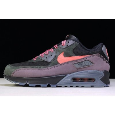 Nike Erkek Air Max 90 Premium Siyah / Kırmızı Koşu Ayakkabısı Türkiye - HBJ4BZ33